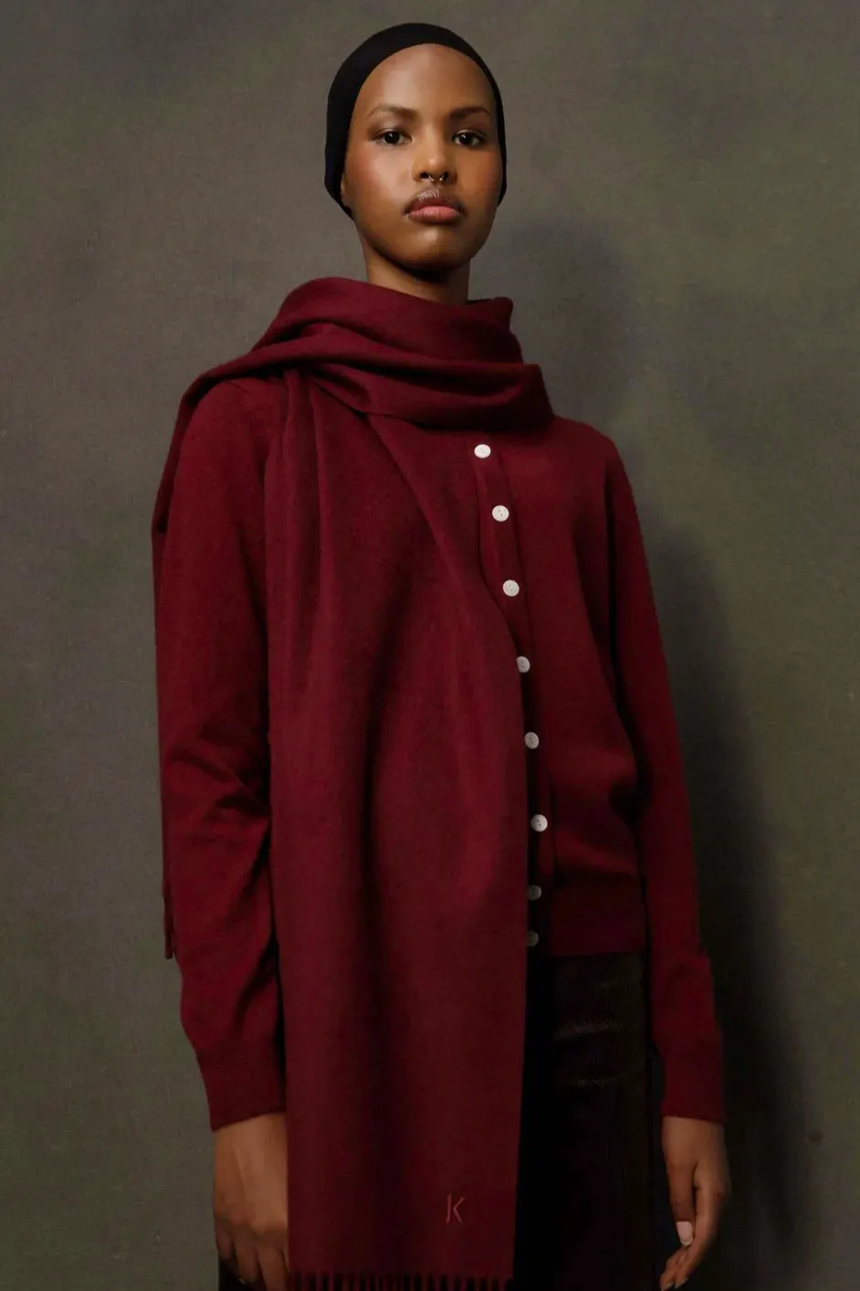 Kiltane Solid Cashmere Wide Scarf, £89