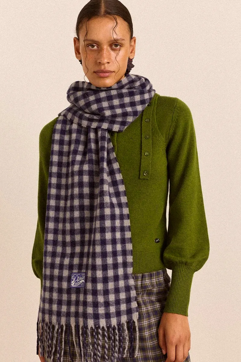 Damson Madder Wool Tassel Scarf, £60
