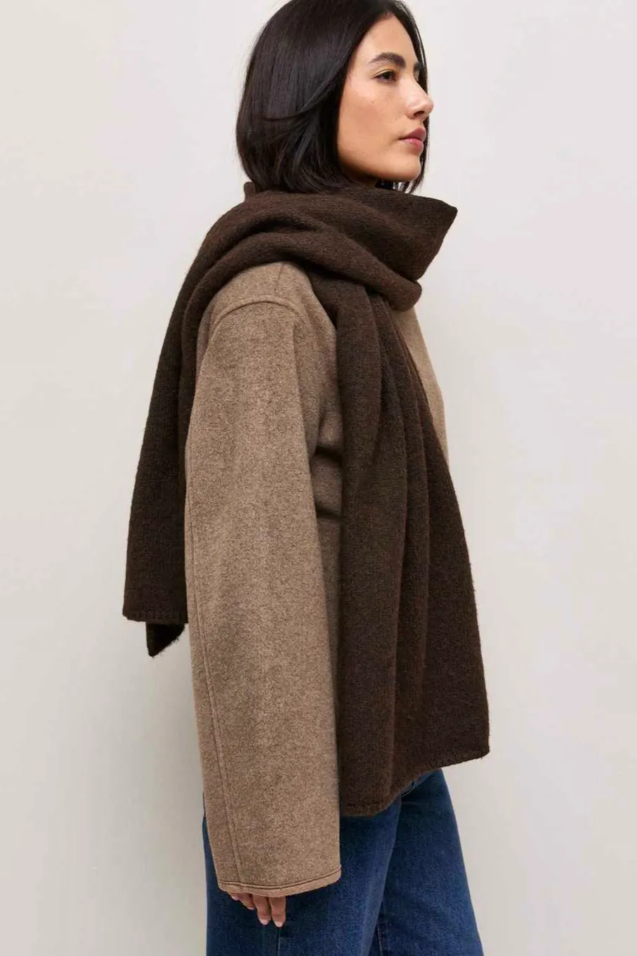New Look Dark Brown Oversized Wrap Scarf, £25.99