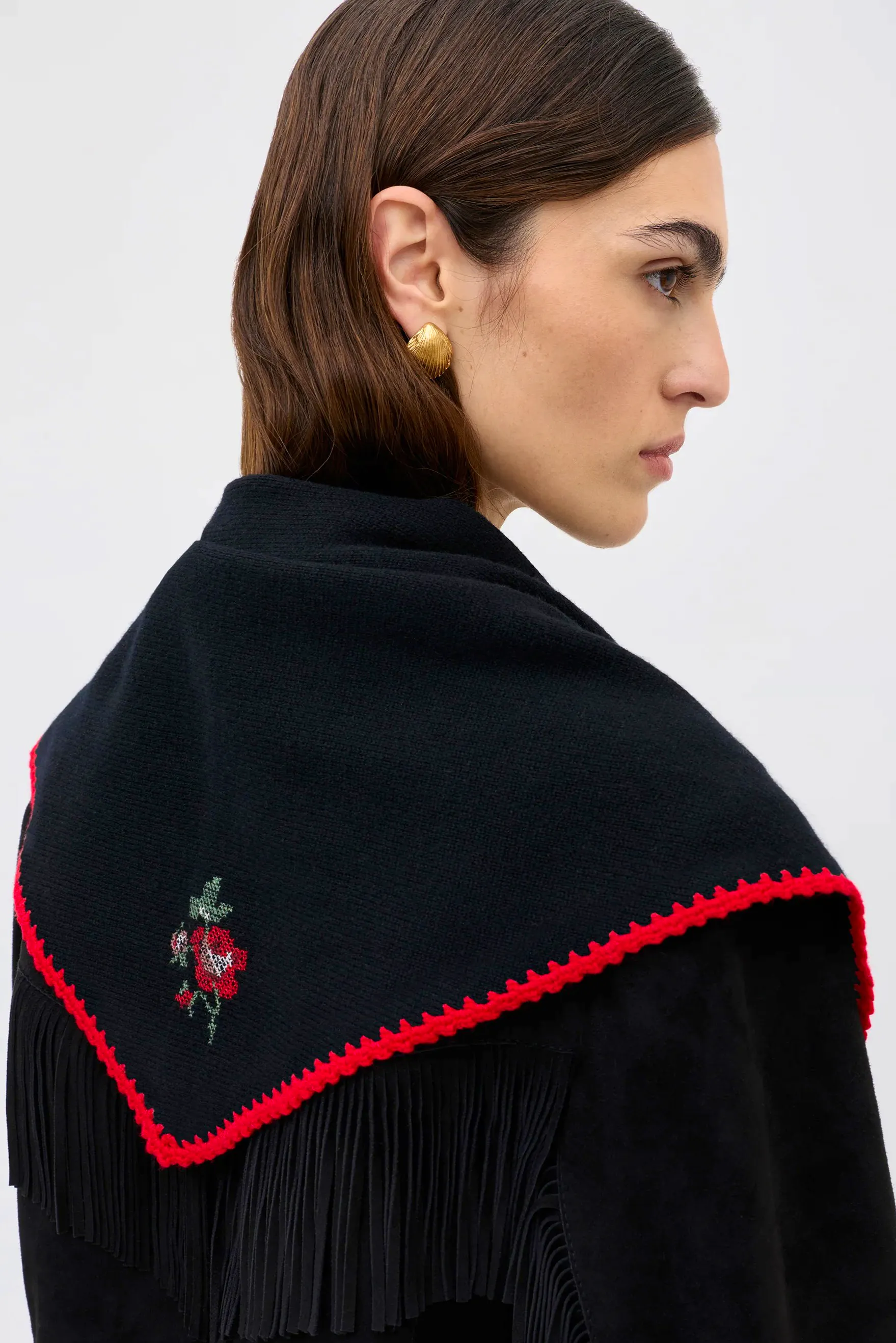 Rixo Abi Rose Knit Scarf, £95