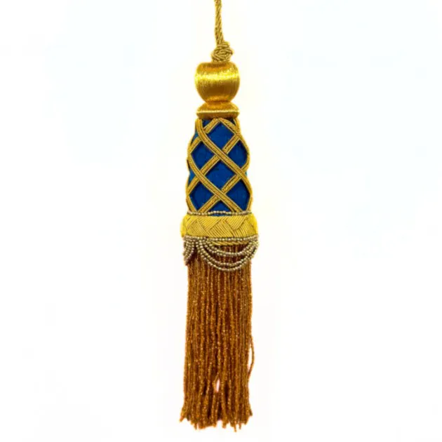 VV Rouleaux Gold Marine Metallic Beaded Tassel. From £95