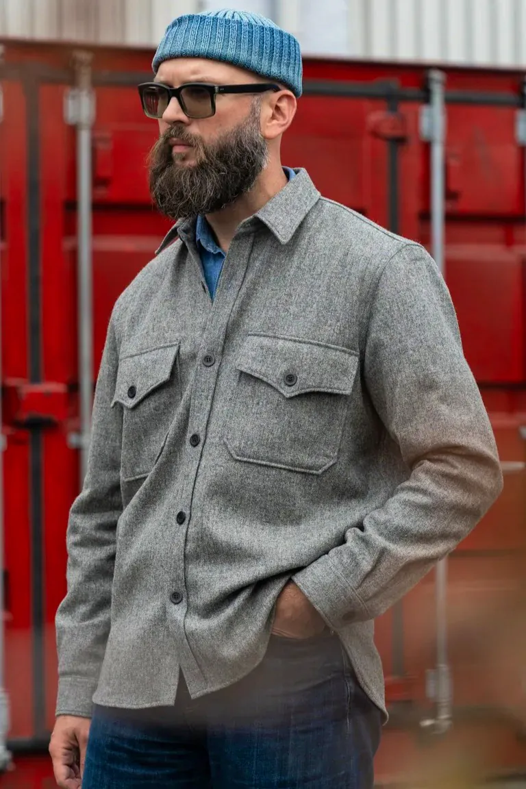 Blackhorse Lane EC3 Men’s Wool CPO Shirt Grey, £210