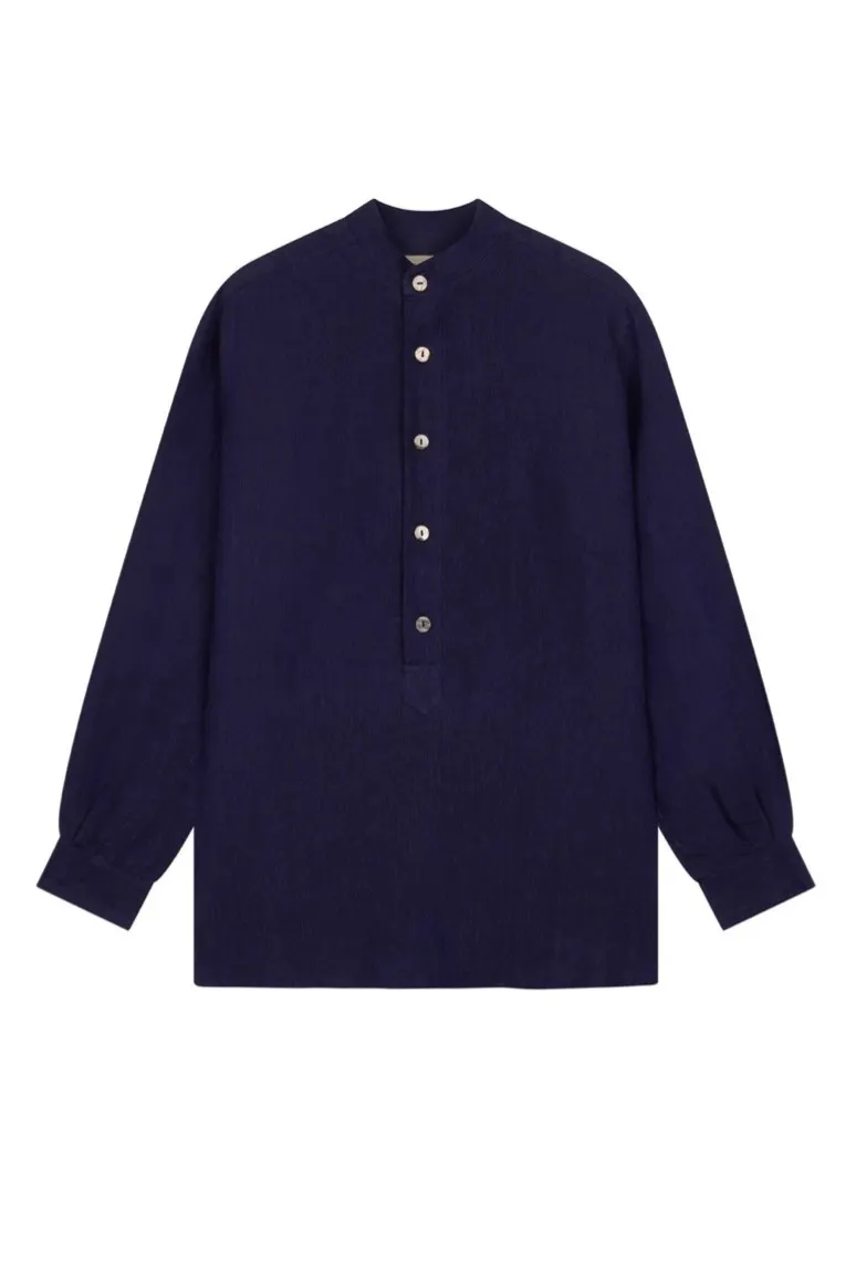 Norfolk Carrier Company Collarless Linen Work Shirt, £175