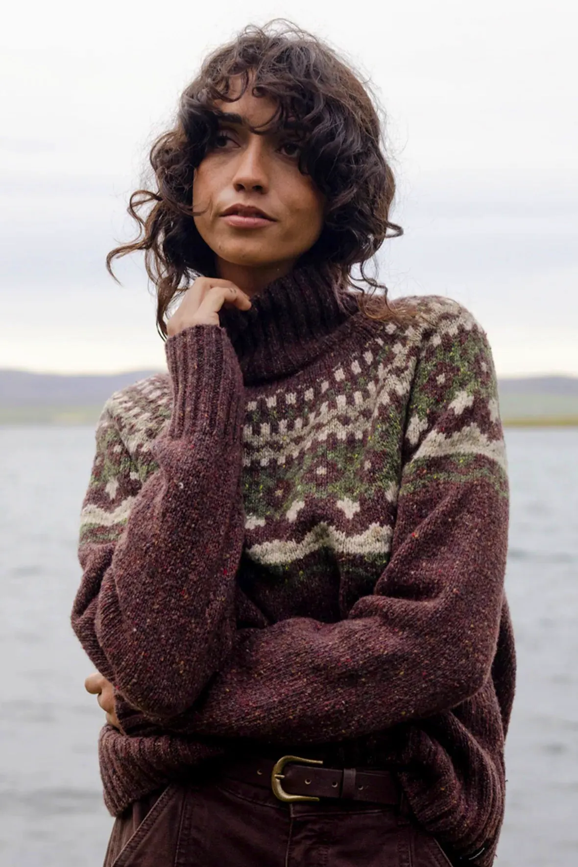 Finisterre Women's Merrose Fair Isle High Neck Jumper, £185