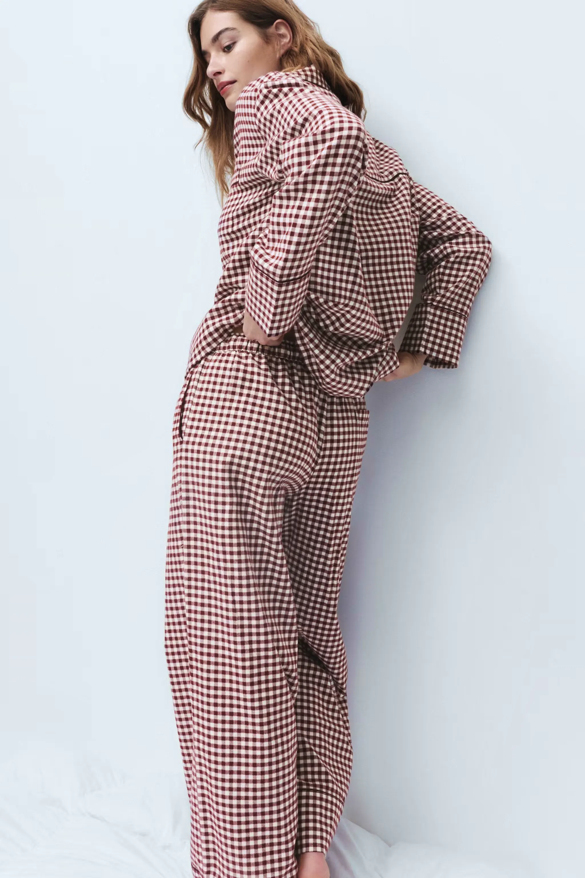 Marks & Spencer Pure Cotton Gingham Revere Pyjama Set, £35