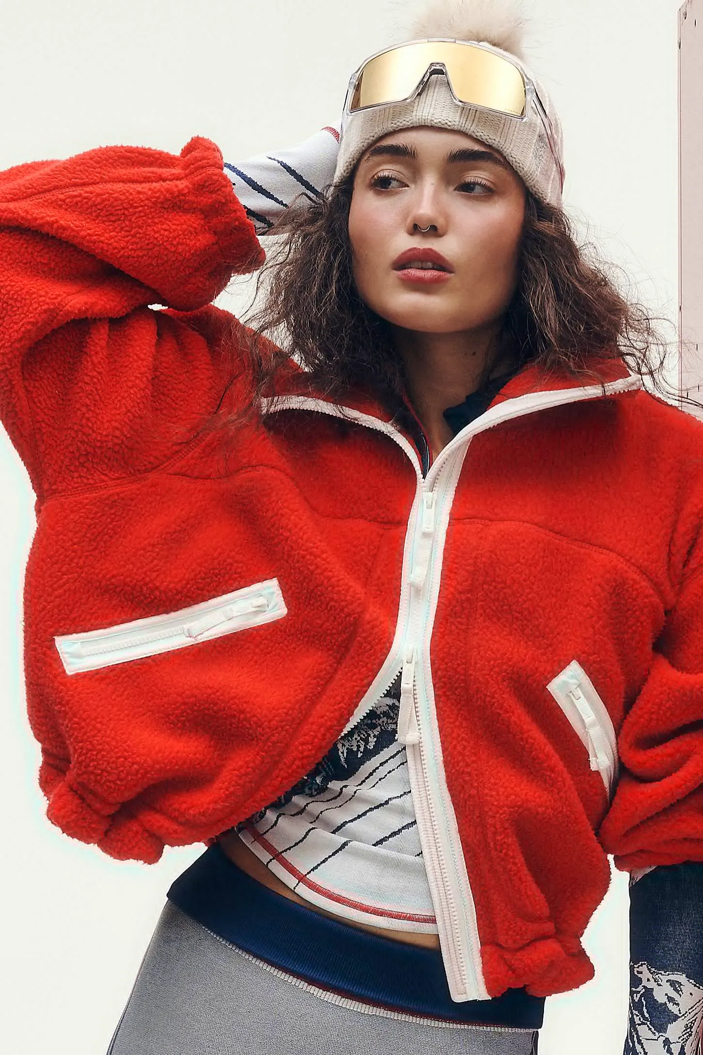 Free People Hit The Slopes Funnel Neck Fleece Jacket, £168